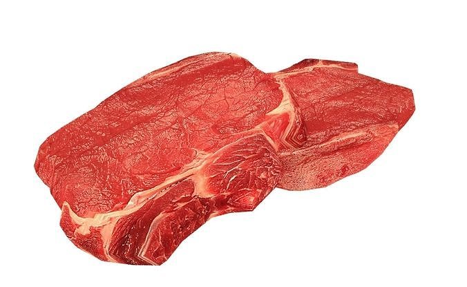 Realistic Meat piece of steak Low-poly 3D model 2
