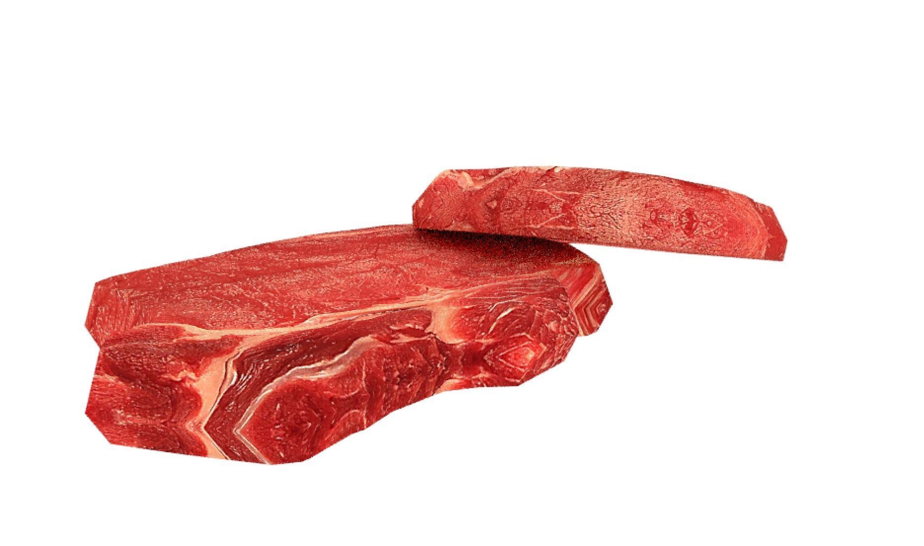Realistic Meat piece of steak Low-poly 3D model_3
