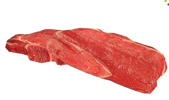 Realistic Meat piece of steak Low-poly 3D model 4