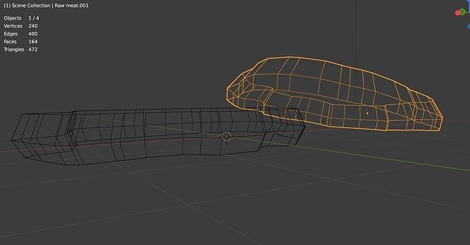 Realistic Meat piece of steak Low-poly 3D model 7