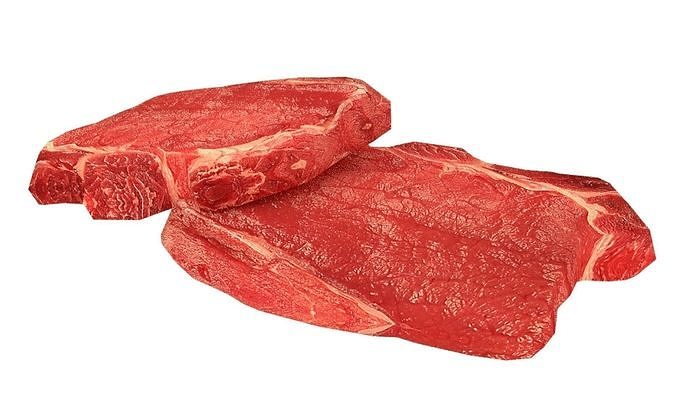 Realistic Meat piece of steak Low-poly 3D model 5