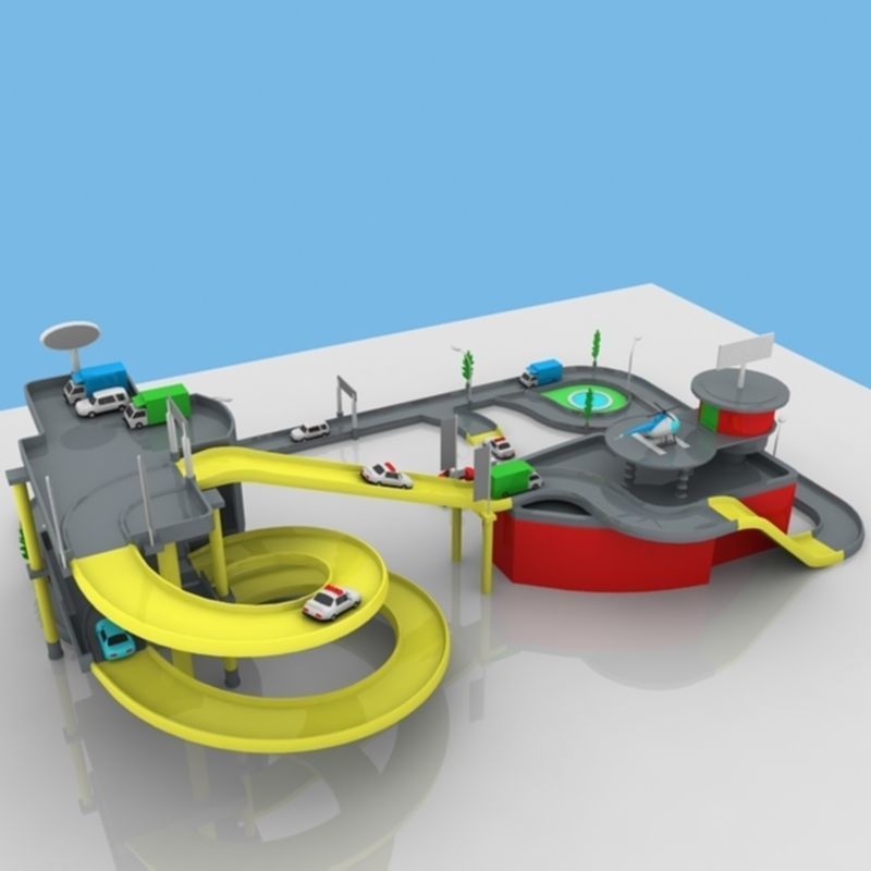 Toy Car Garage 3D model_1