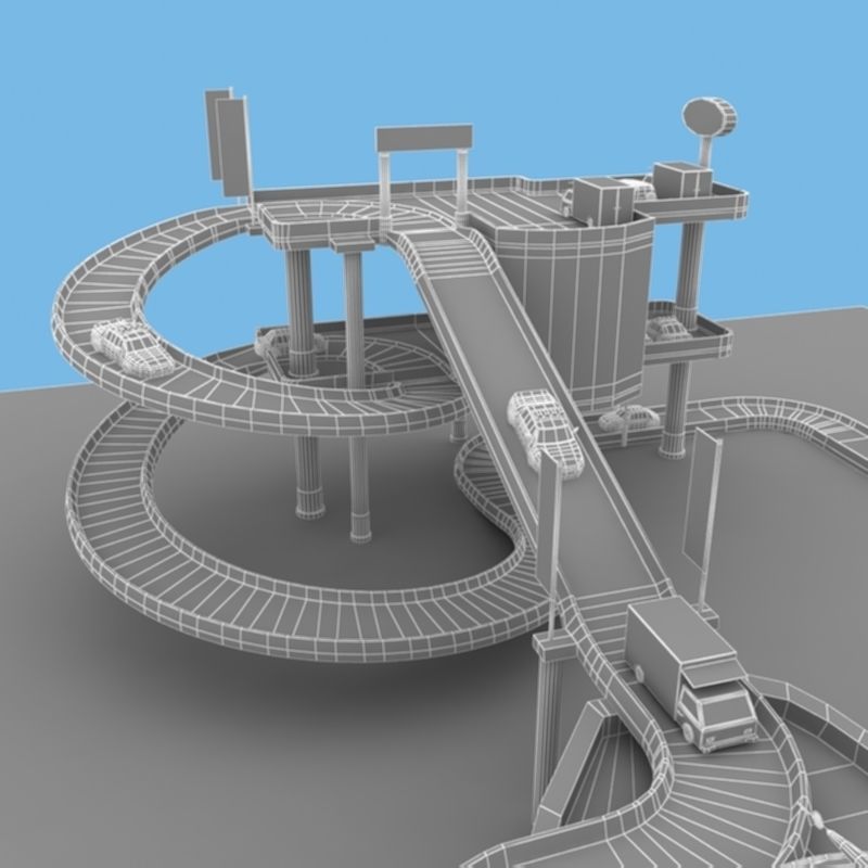Toy Car Garage 3D model_27