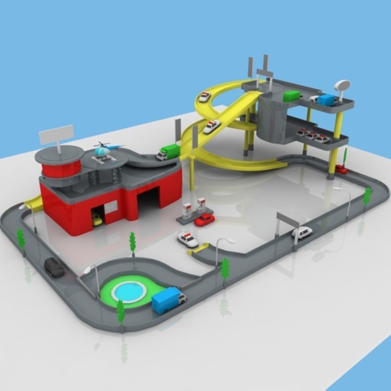 Toy Car Garage 3D model_5