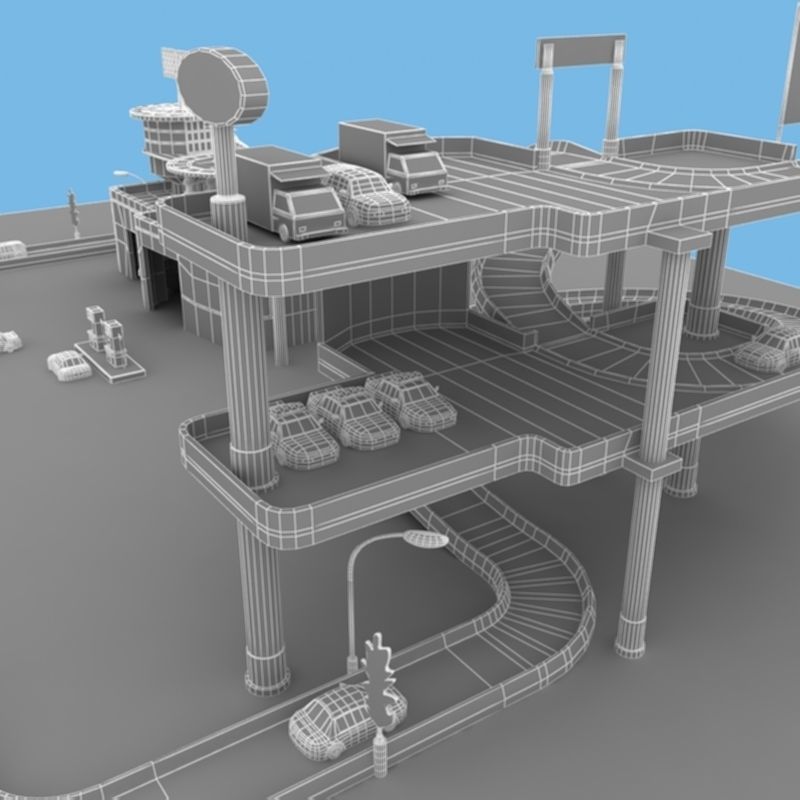 Toy Car Garage 3D model_23