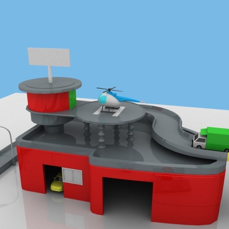 Toy Car Garage 3D model_6