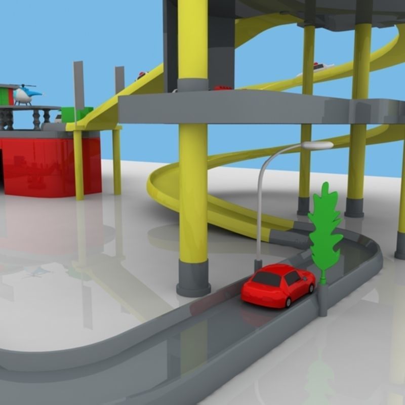 Toy Car Garage 3D model_2