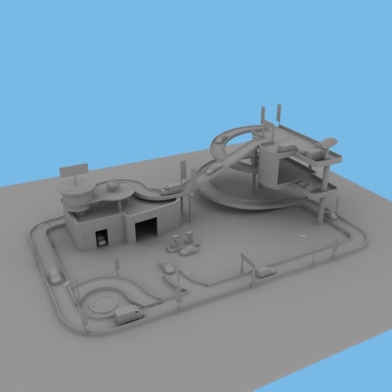 Toy Car Garage 3D model_30