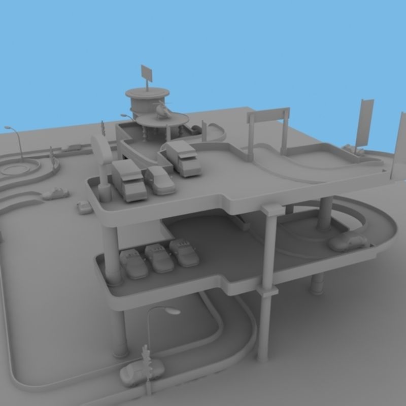 Toy Car Garage 3D model_35