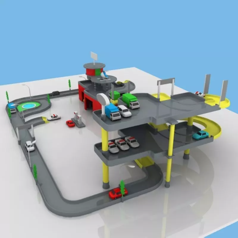 Toy Car Garage 3D model_0