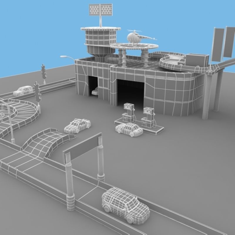 Toy Car Garage 3D model_34
