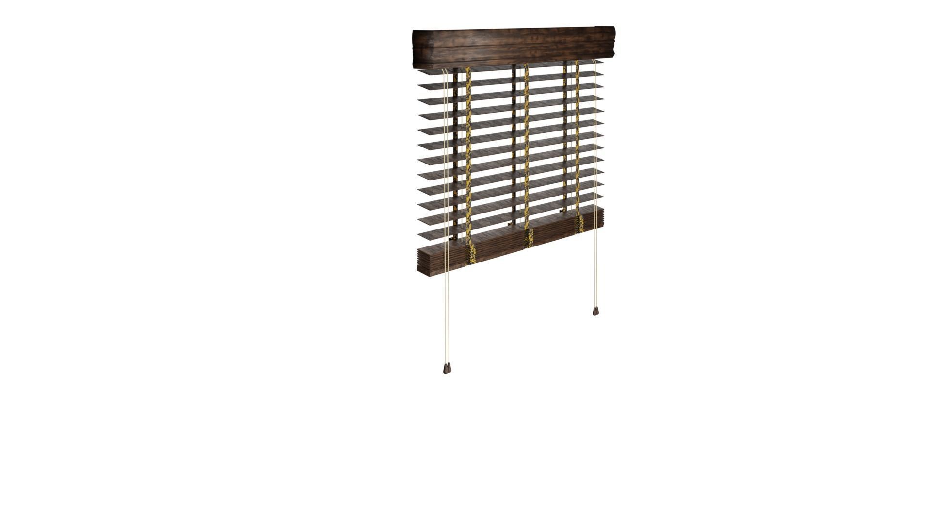 Dark Wood Venetian Blind Free 3D model_5