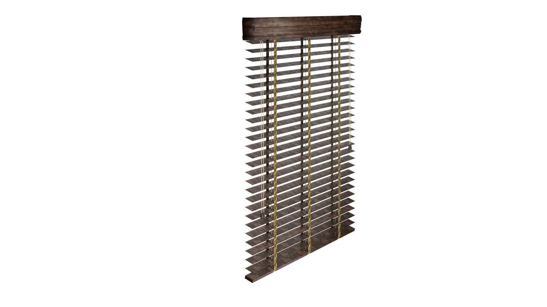 Dark Wood Venetian Blind Free 3D model_6