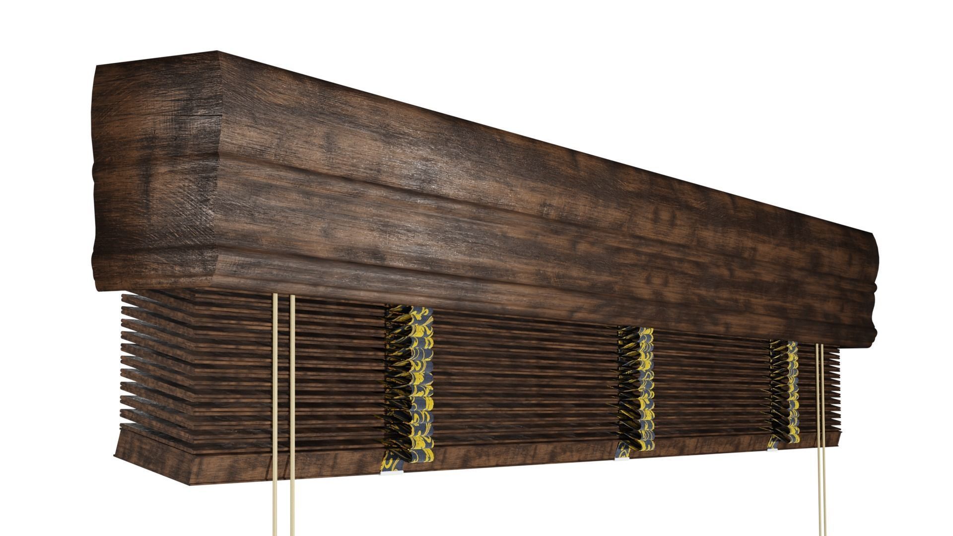 Dark Wood Venetian Blind Free 3D model_3