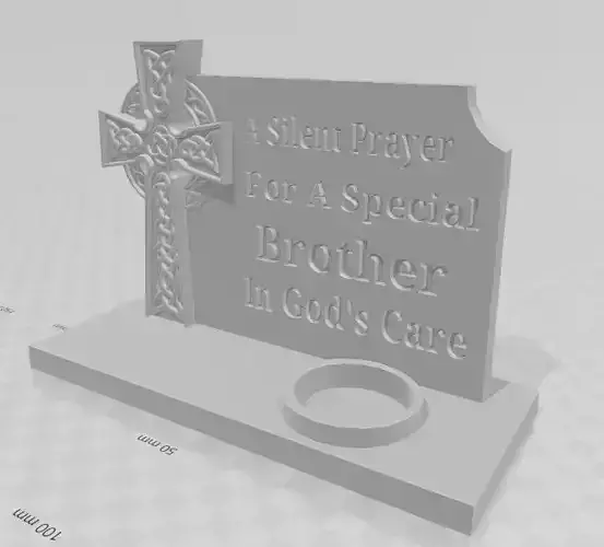 Graveside or Home alter ornament with a prayer to your Brother