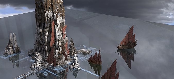 fortress structures pirate City Kit bash 3D model