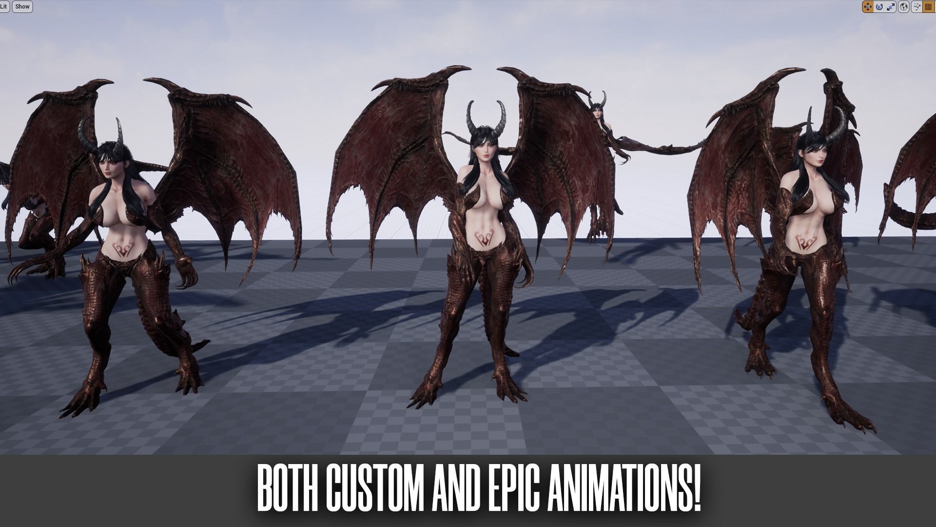Dragon Girl - Game Ready Low-poly 3D model_15
