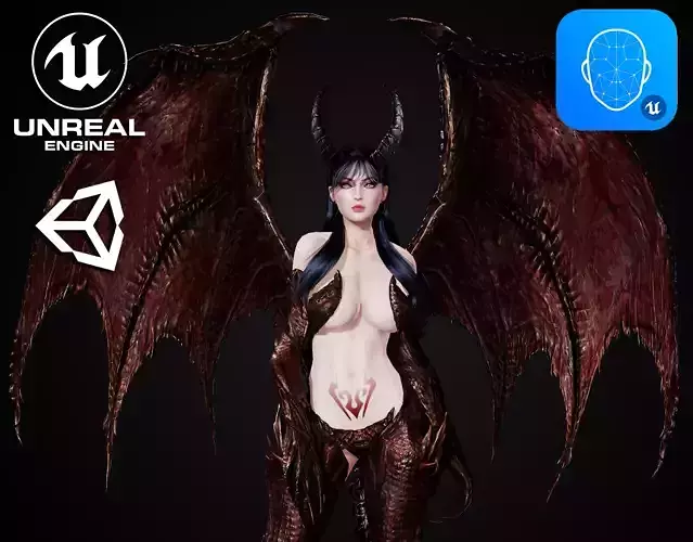 Dragon Girl - Game Ready Low-poly 3D model