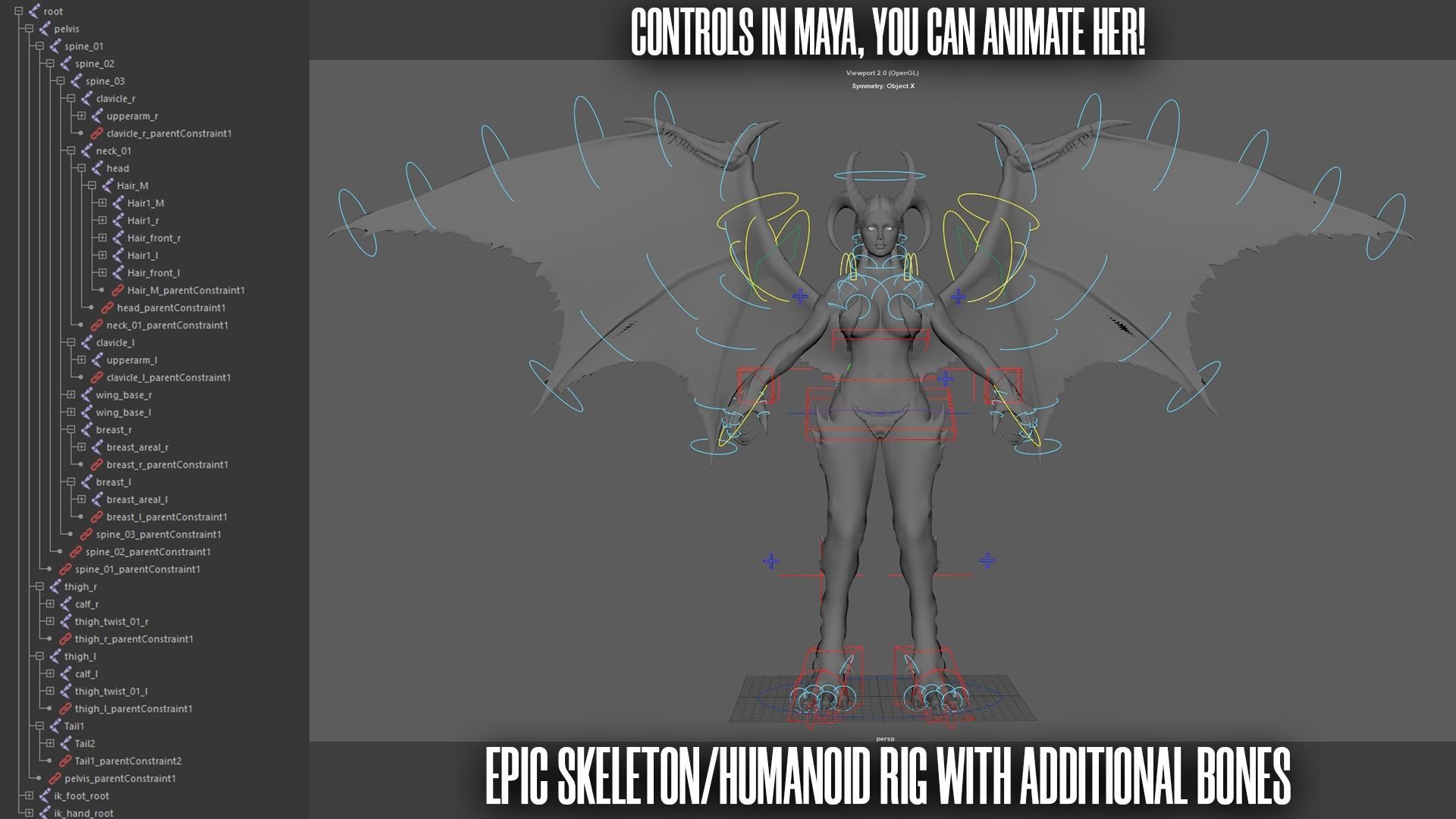 Dragon Girl - Game Ready Low-poly 3D model_12