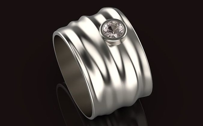 Men fashion Ring Sculpture jewelry Silver Gold  Print 3D print model