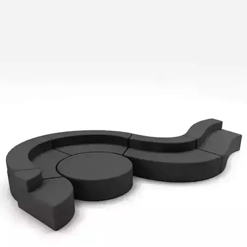 Curved Sofa With Ottoman