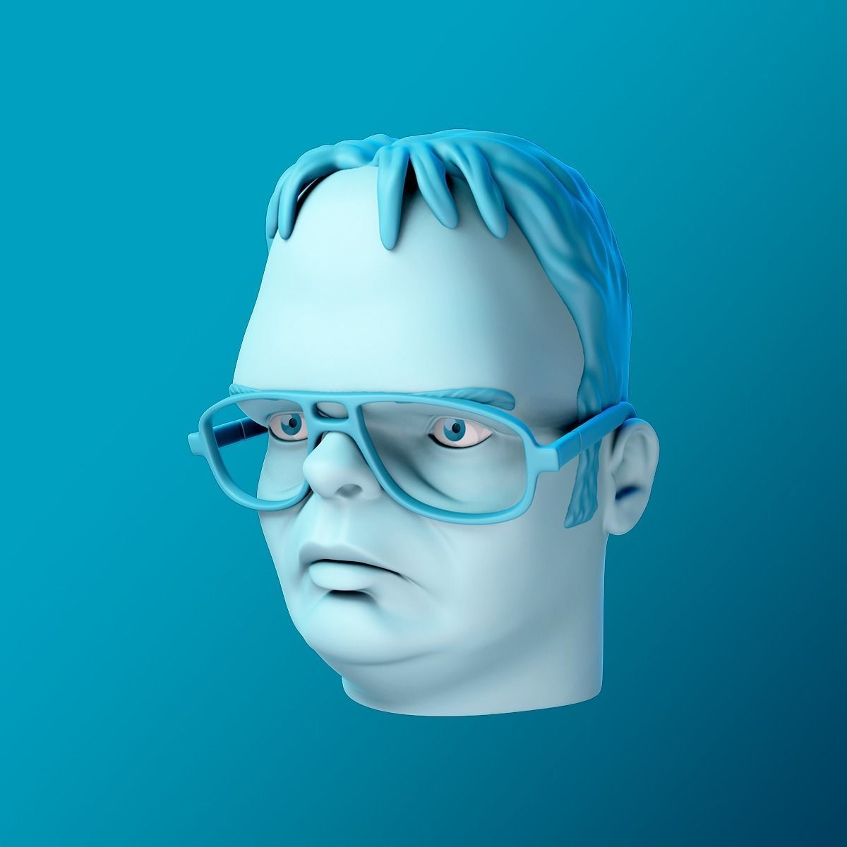Dwight Schrute Bust 3D print model_1