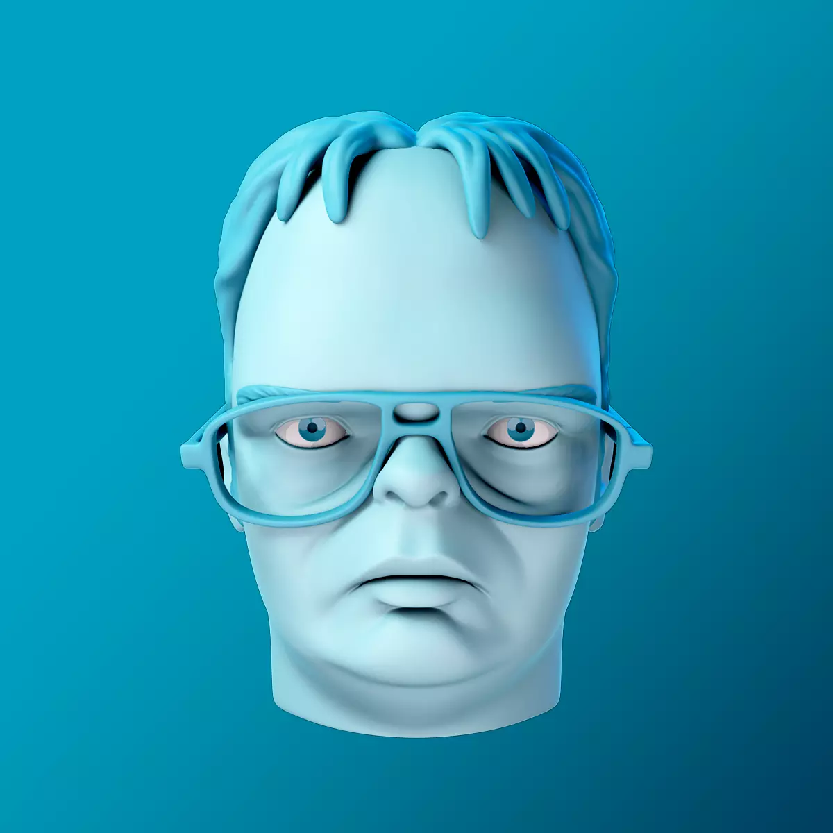 Dwight Schrute Bust 3D print model_0