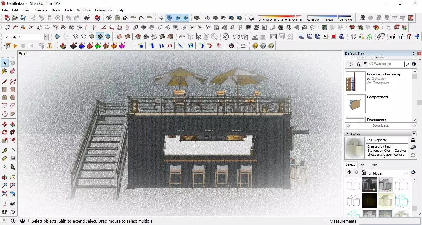 Container Cafe Design 3D model_0