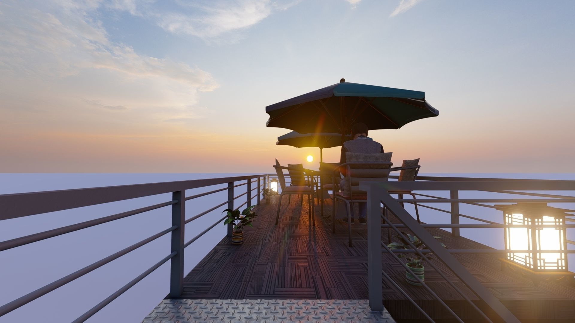 Container Cafe Design 3D model_5