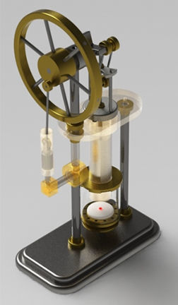 Stirling Hot Air Engine 3D model_2