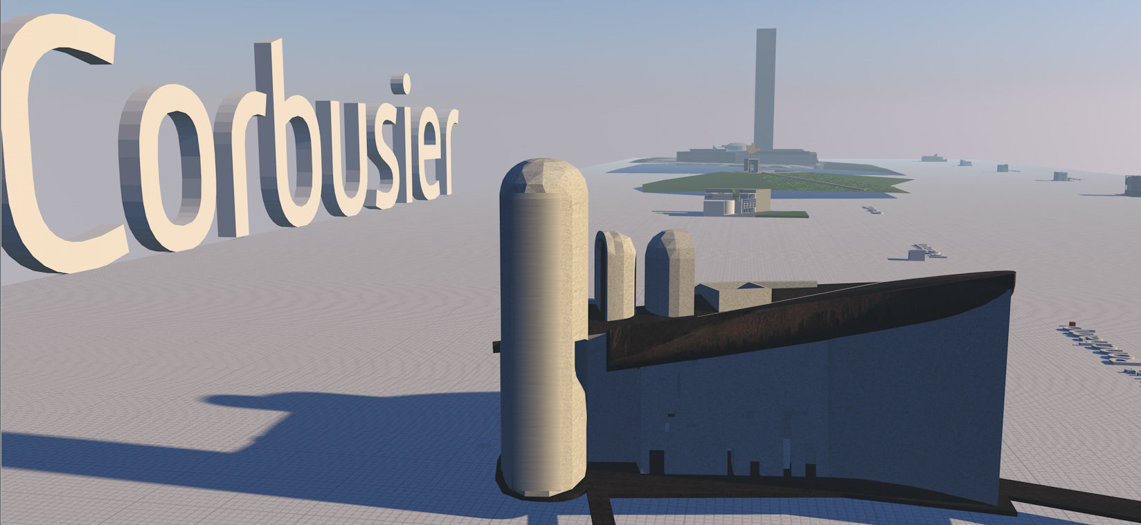 Le Corbusier Free low-poly 3D model_1