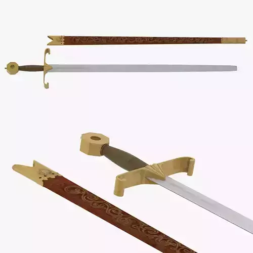 Curtana Sword Low-poly 3D model