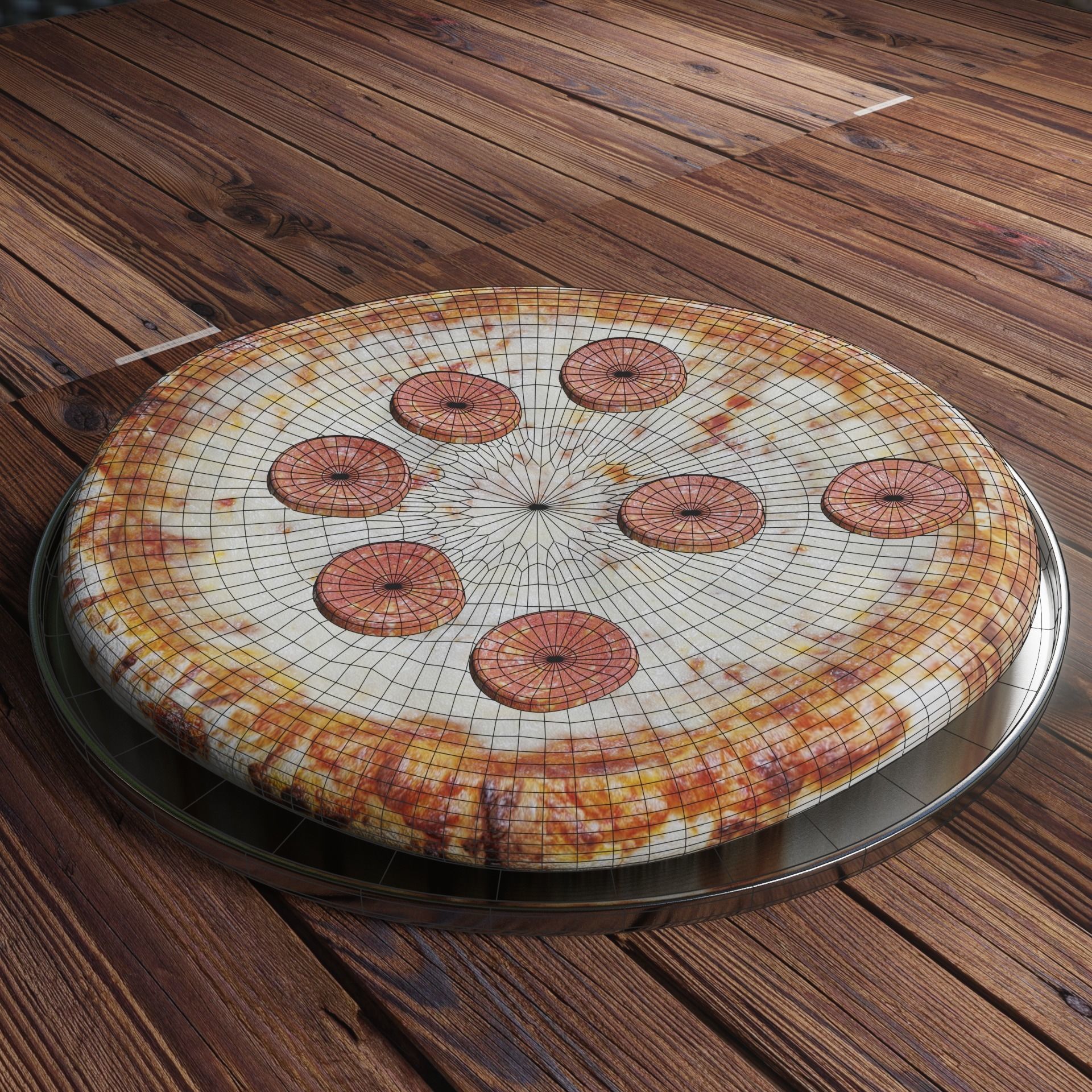 3D model Crust Pepperoni Pizza VR / AR / low-poly | CGTrader
