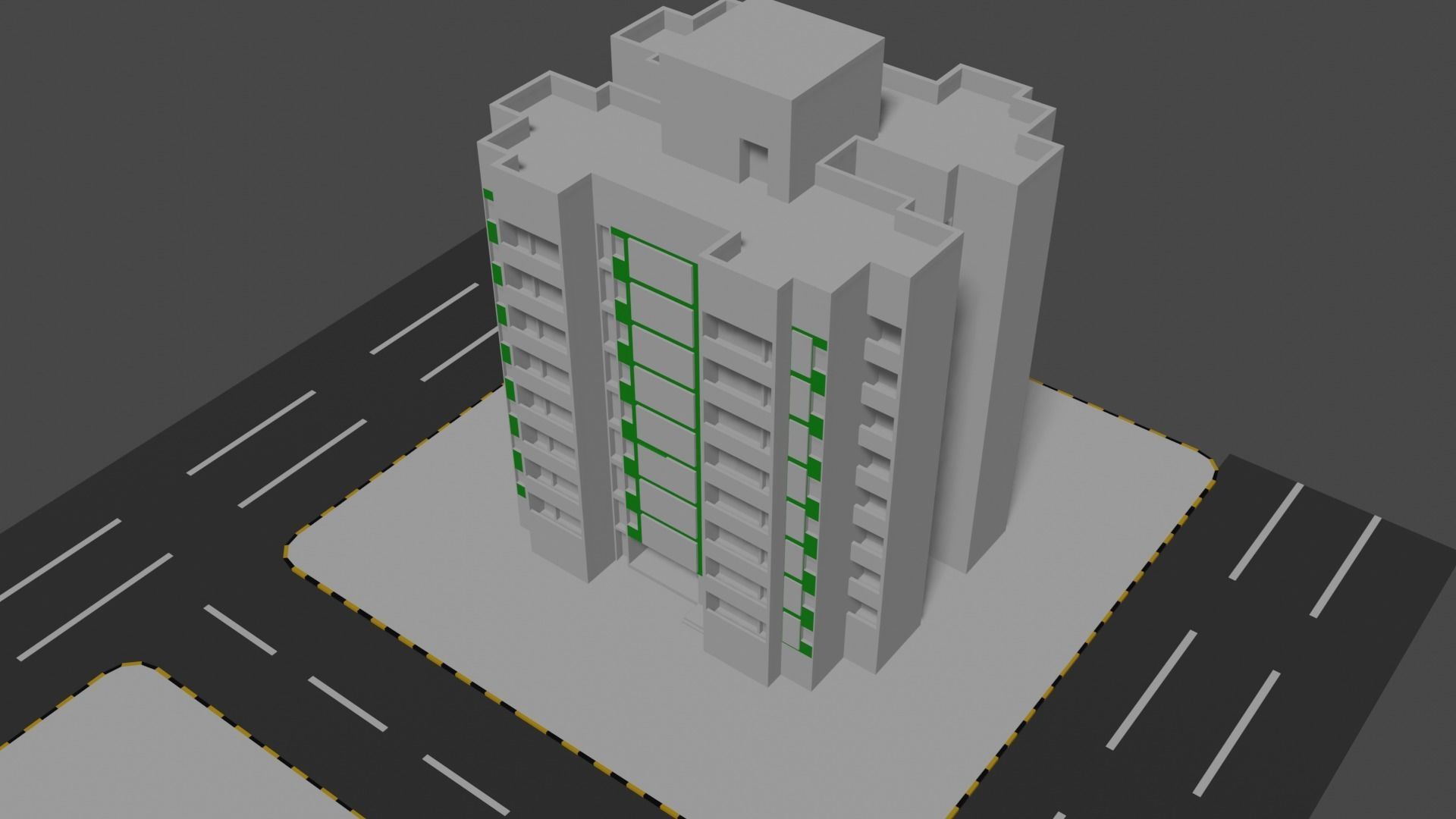 apartment building  Low-poly 3D model_13