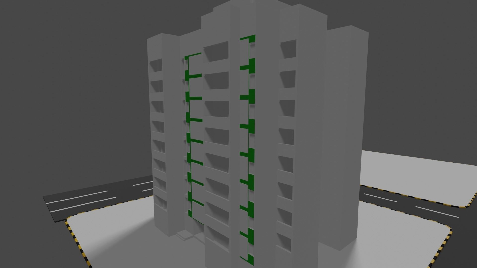 apartment building  Low-poly 3D model_5