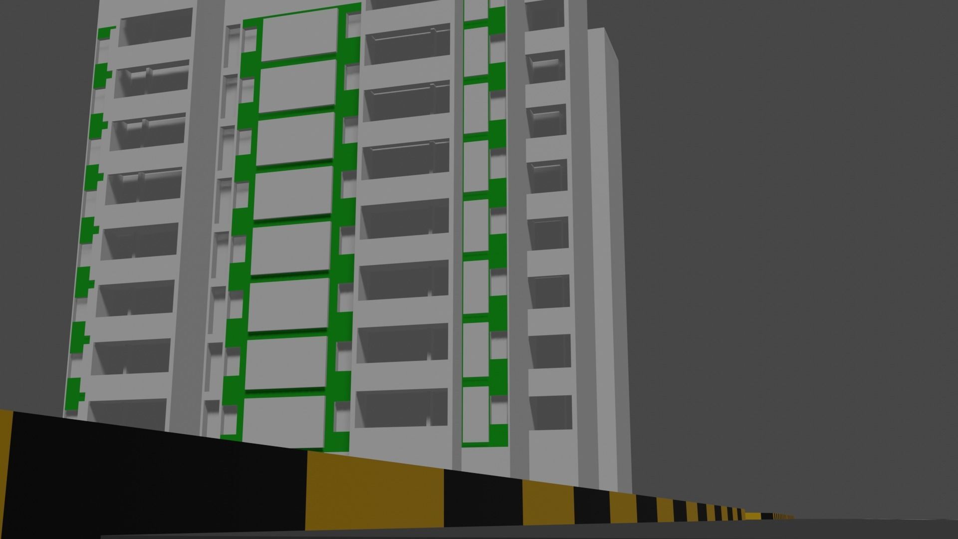 apartment building  Low-poly 3D model_17