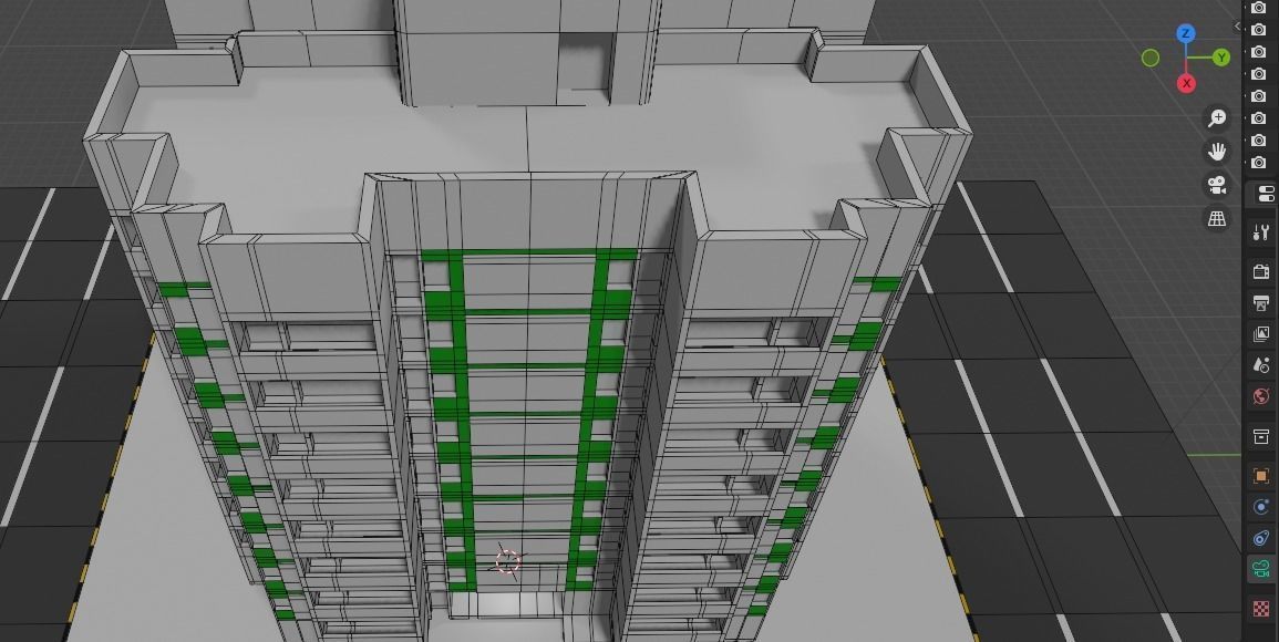 apartment building  Low-poly 3D model_7