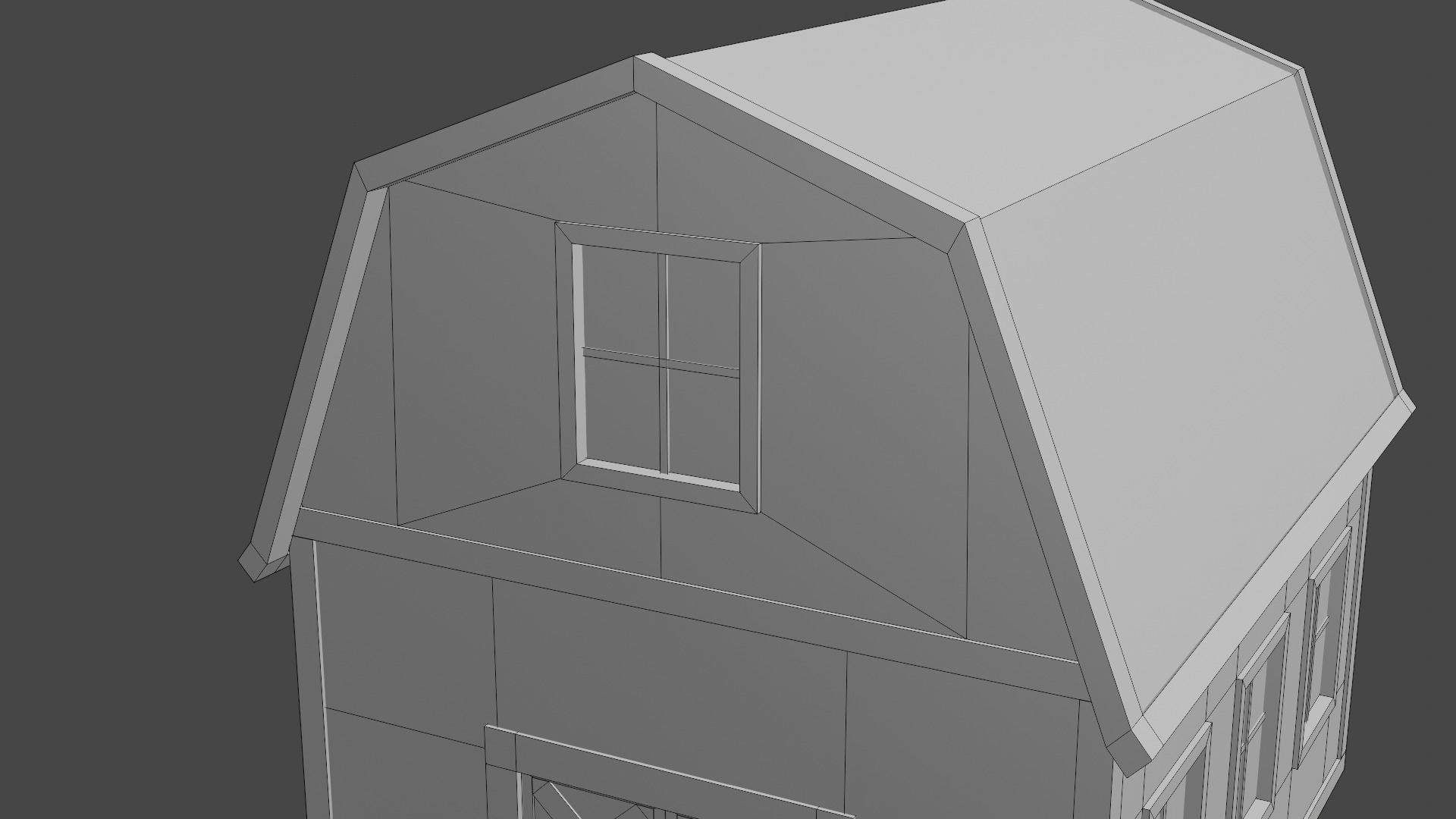 Rounded Barn Low-poly 3D model_14