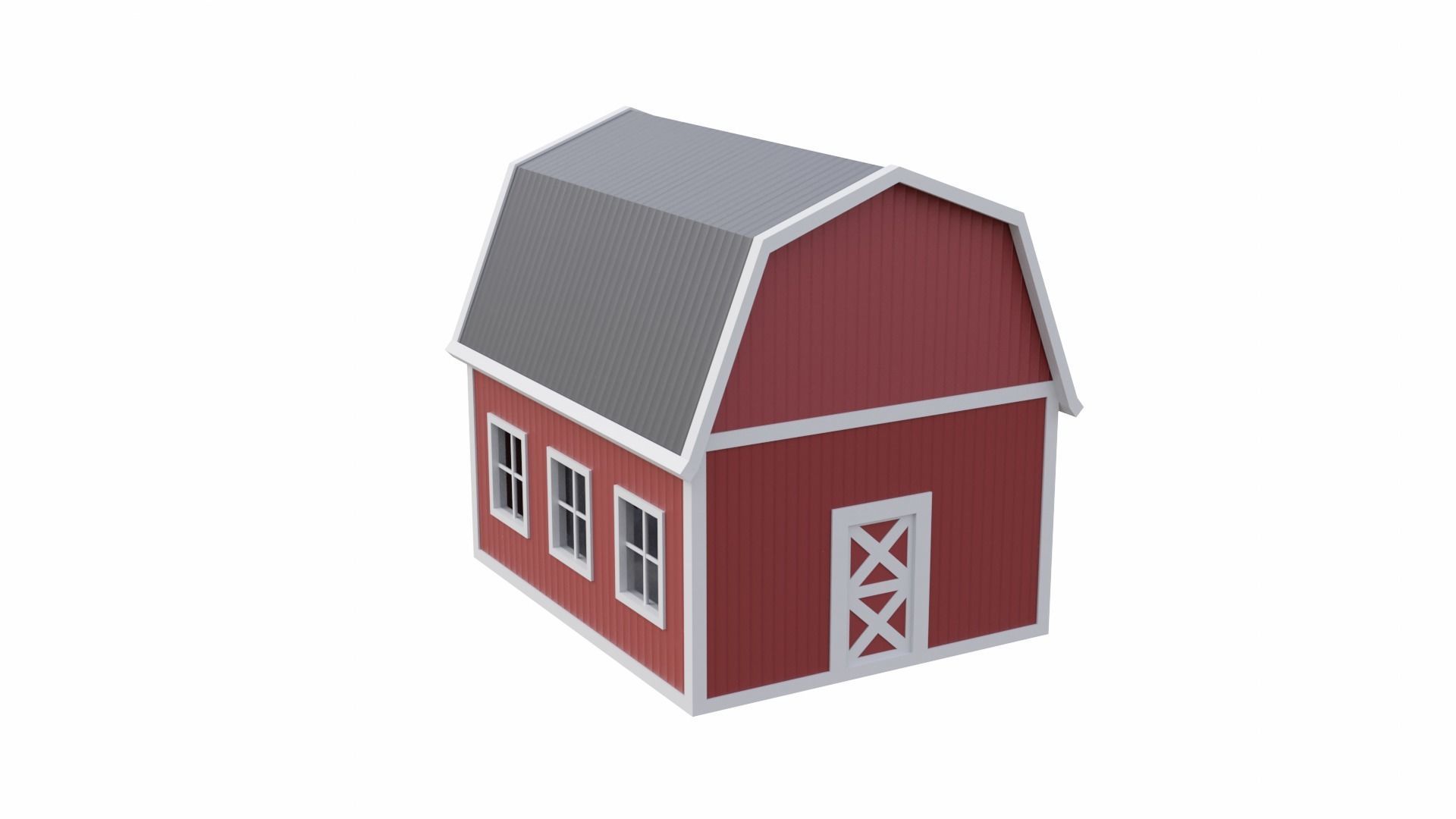 Rounded Barn Low-poly 3D model_6