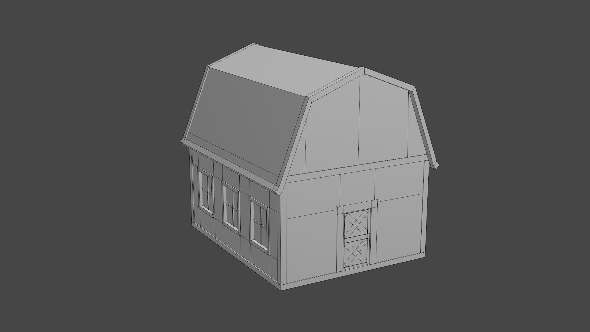 Rounded Barn Low-poly 3D model_13
