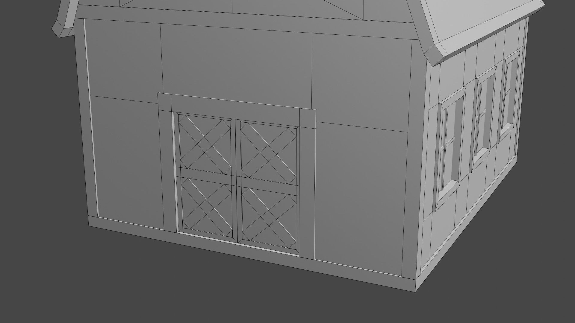 Rounded Barn Low-poly 3D model_15