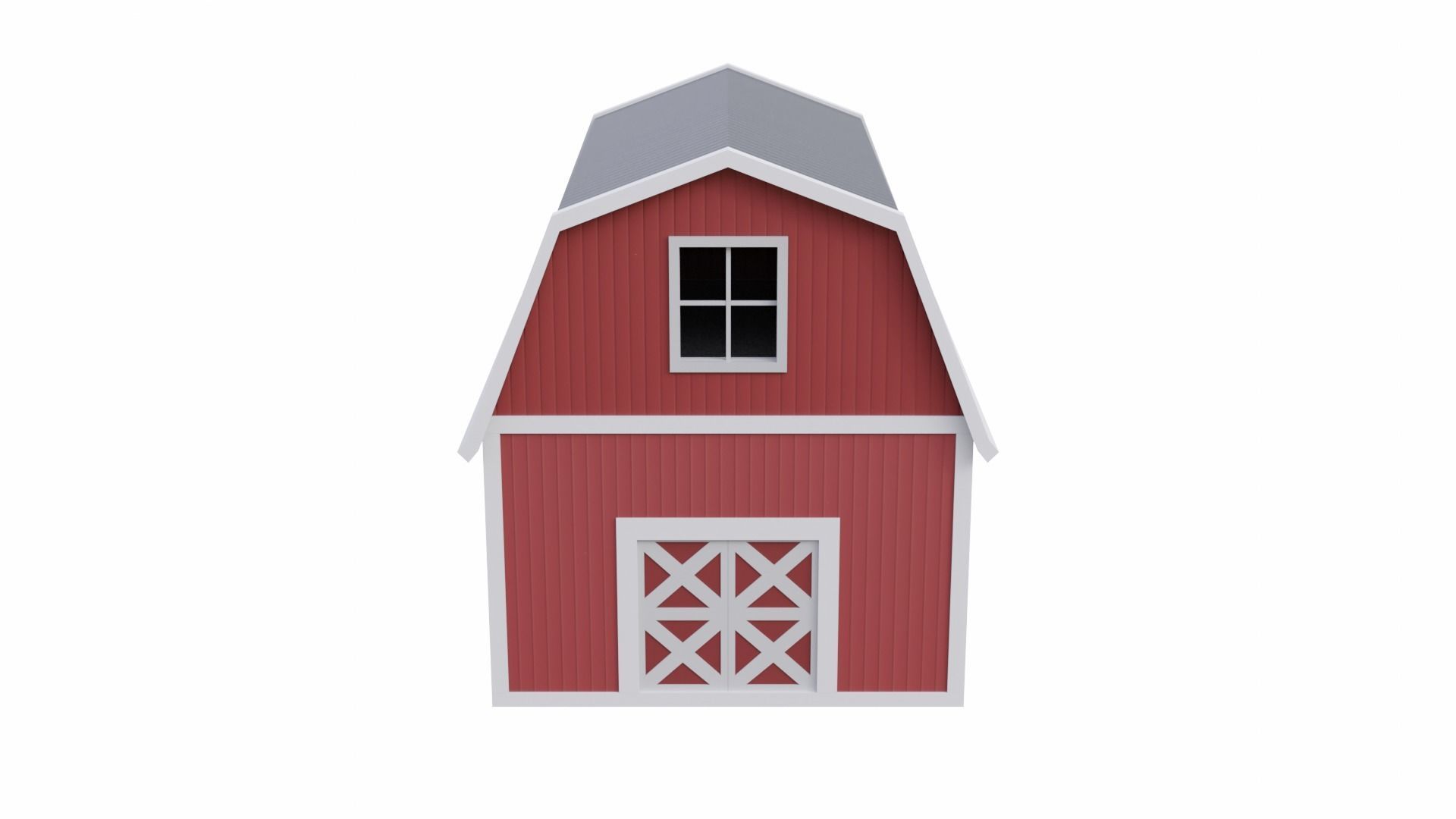 Rounded Barn Low-poly 3D model_3
