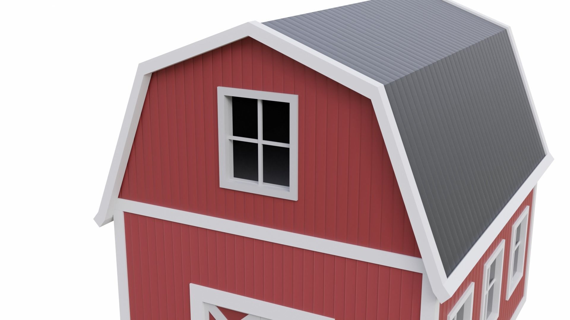 Rounded Barn Low-poly 3D model_7