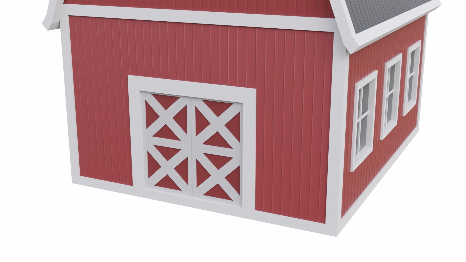 Rounded Barn Low-poly 3D model_8