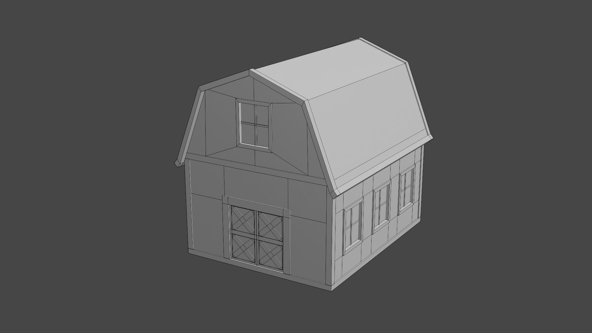 Rounded Barn Low-poly 3D model_9