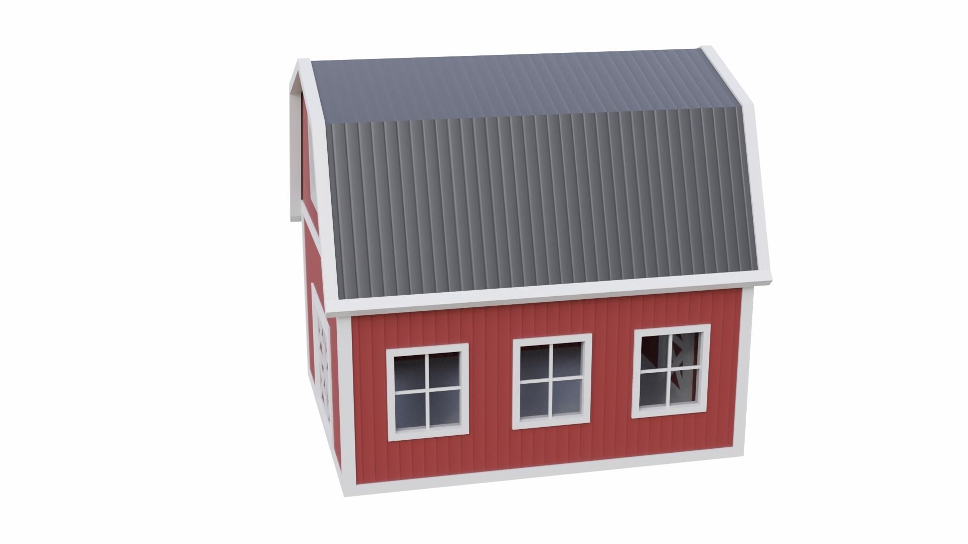 Rounded Barn Low-poly 3D model_5