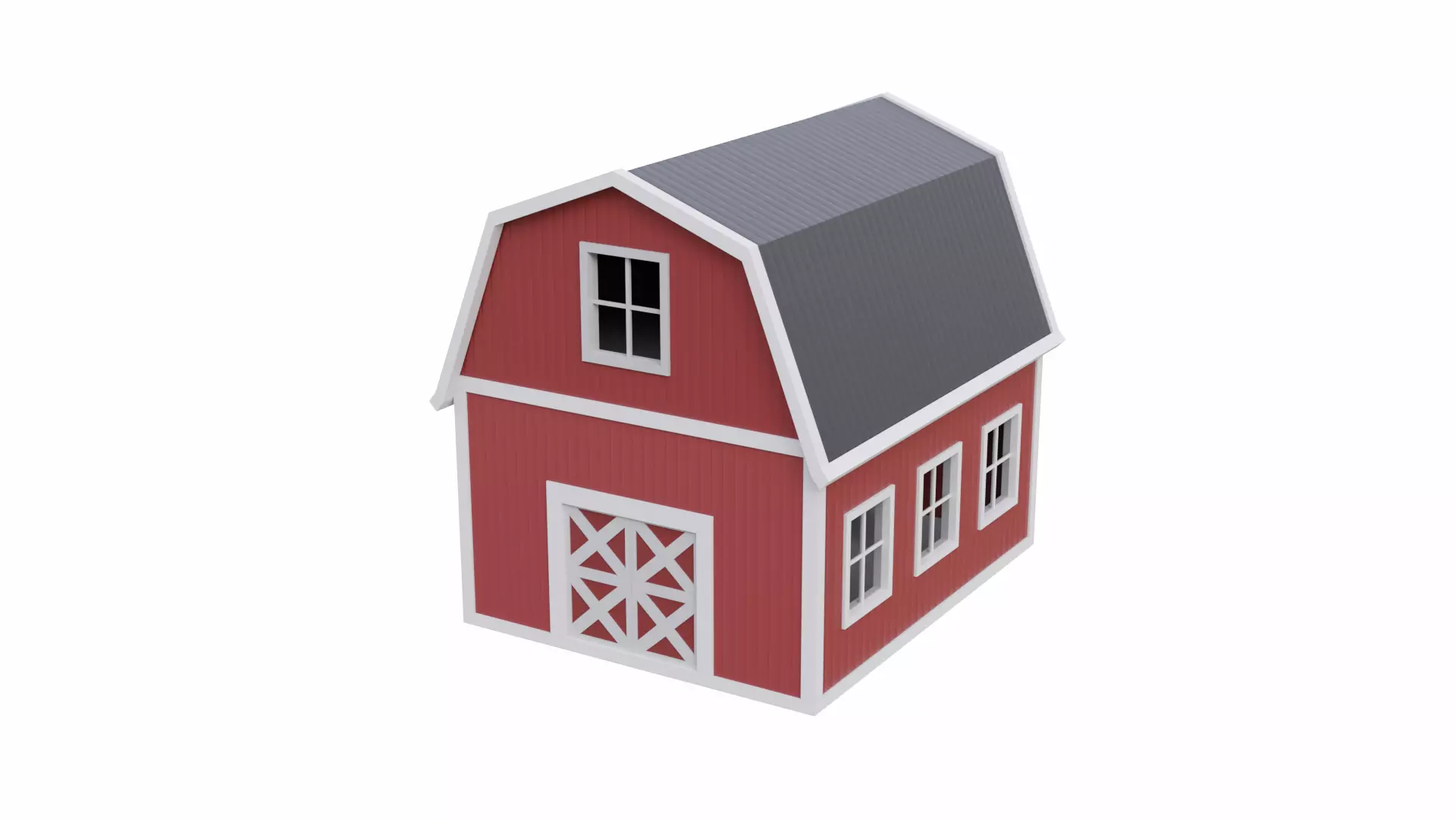 Rounded Barn Low-poly 3D model_0