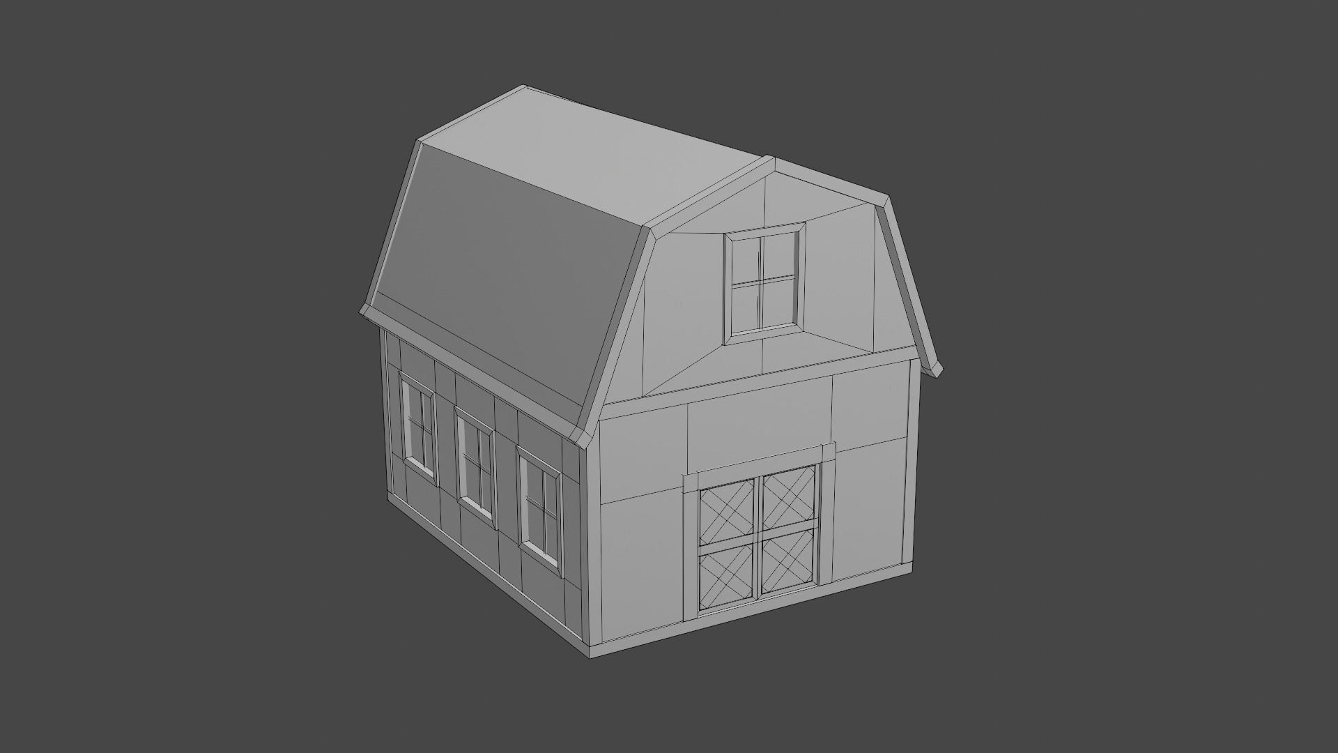 Rounded Barn Low-poly 3D model_11