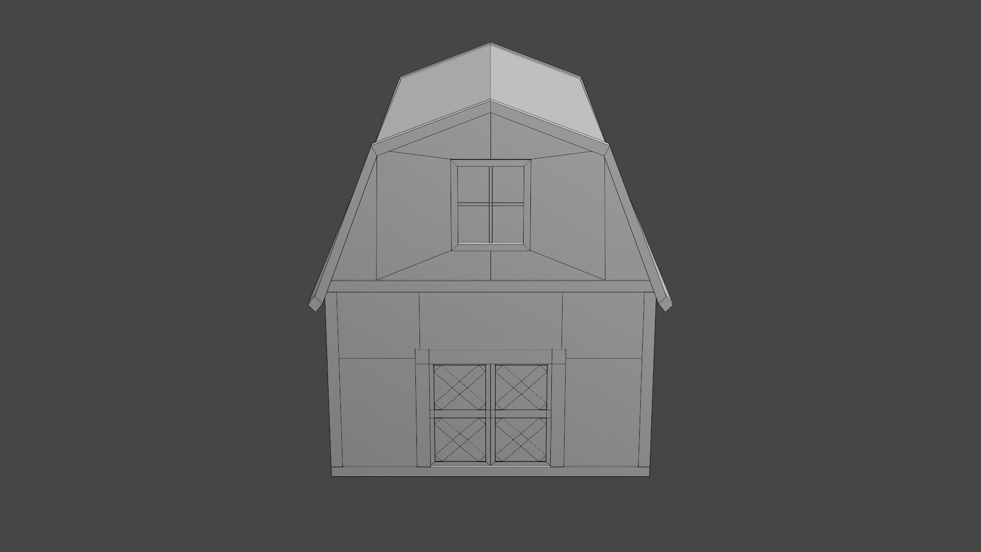 Rounded Barn Low-poly 3D model_10