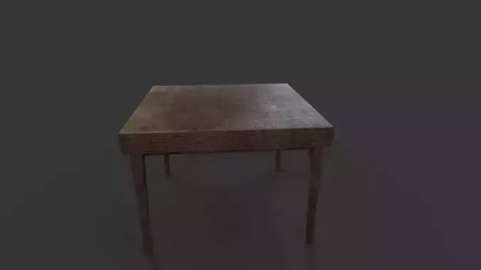 Low poly game ready table wooden